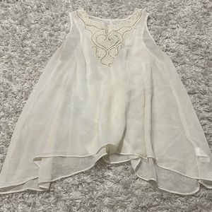 Beautiful sheer lace cream boutique tank